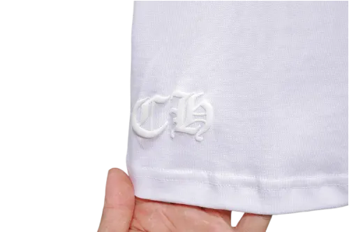 Stylish Chrome Hearts Pink Logo Drop Sleeve Tee view 3