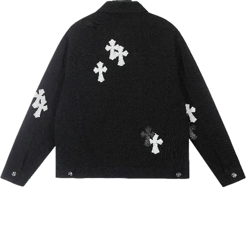 Chrome Hearts Cross Patch Black Denim Jacket view 2