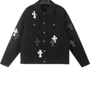 Chrome Hearts Cross Patch Black Denim Jacket
