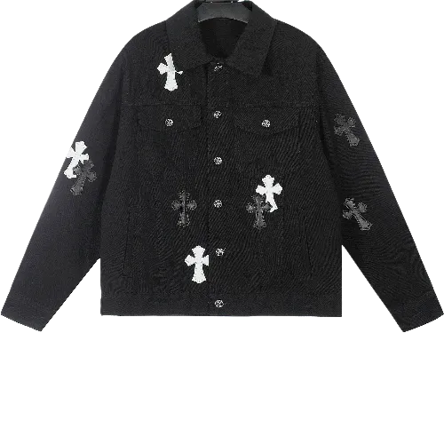 Chrome Hearts Cross Patch Black Denim Jacket
