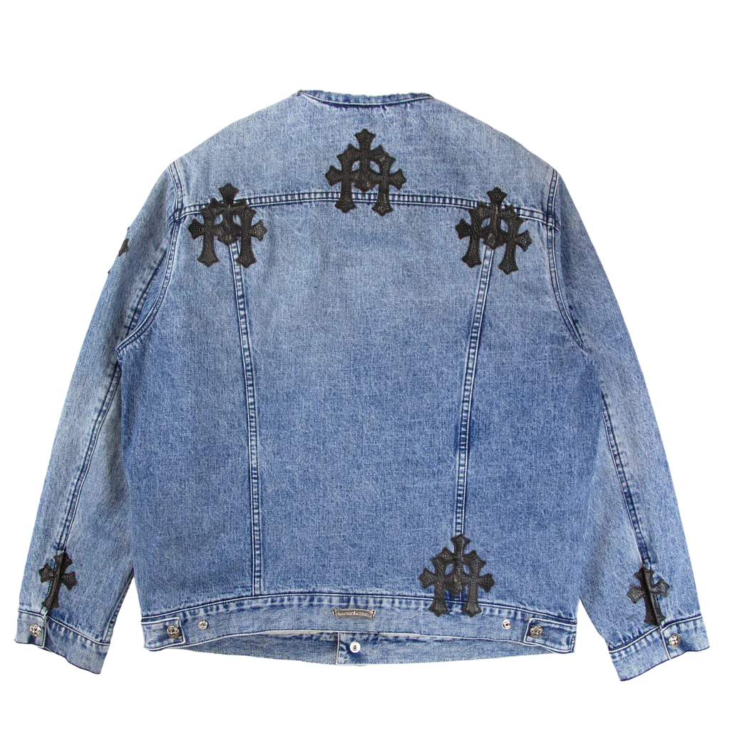 Cross Patch Shearling Denim Trucker | Chrome Hearts view 2