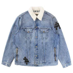Cross Patch Shearling Denim Trucker | Chrome Hearts