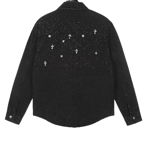 Chrome Hearts Cross Studs Black Denim Shirt view 2