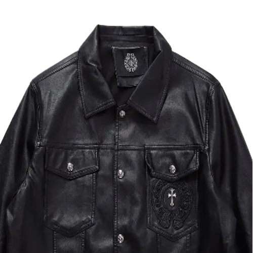 Cross leather Jacket 925 Silver | Chrome Hearts view 4
