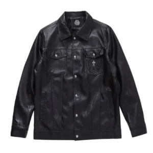 Cross leather Jacket 925 Silver | Chrome Hearts
