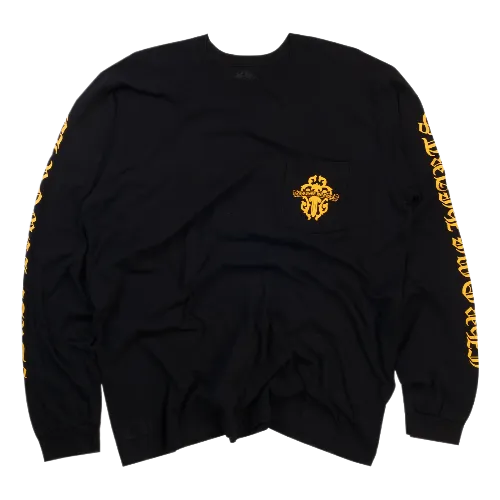 Chrome Hearts Dagger Logo Gold LS Tee Black