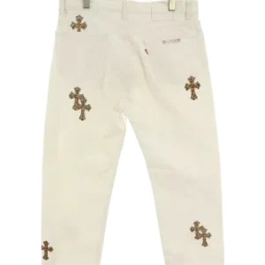 Chrome Hearts Denim Pant With Leopard Cross Patches view 2