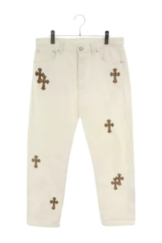 Chrome Hearts Denim Pant With Leopard Cross Patches