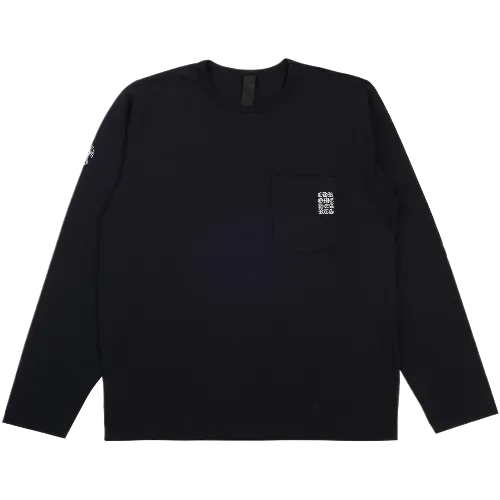 Chrome Hearts Embroidered Pocket Long Sleeve Black Tee