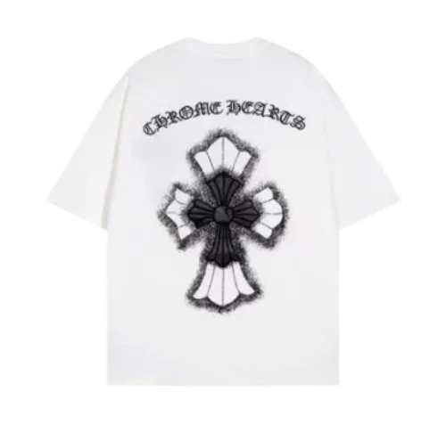 Chrome Hearts Embroidery Leather Cross Patch T-Shirt