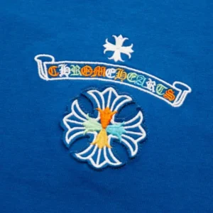 Chrome Hearts Multicolor Embroidery Logo Blue T-Shirt view 4