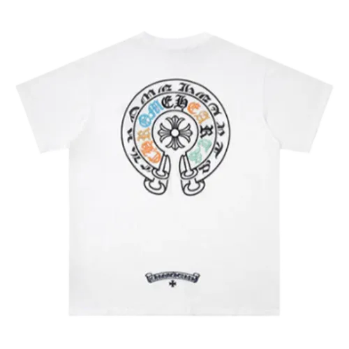 Chrome Hearts Multicolor Embroidery Logo White T-Shirt
