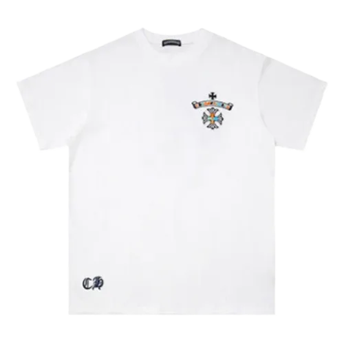Chrome Hearts Multicolor Embroidery Logo White T-Shirt view 2