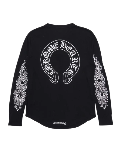 Chrome Heart Long Sleeve Fleur Button T-Bar Henley Tee view 2