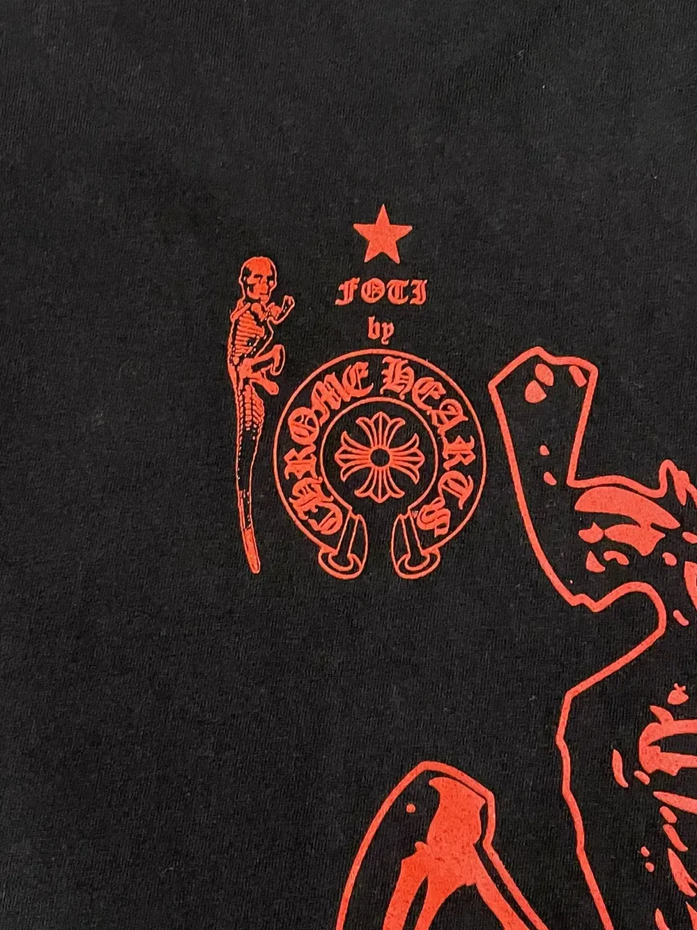 Chrome Hearts Foti Horseshoe Skeleton Logo Tee Black view 4