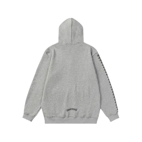 Chrome Hearts Front Logo Grey Zip Up Hoodie view 2