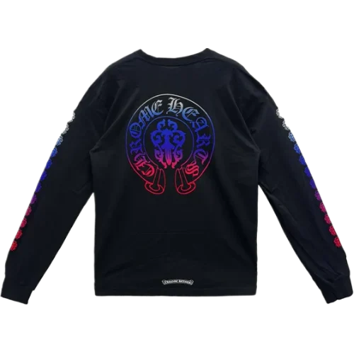 Chrome Hearts Gradient Dagger Horseshoe Logo Long Sleeve Tee