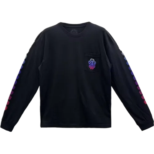 Chrome Hearts Gradient Dagger Horseshoe Logo Long Sleeve Tee view 2