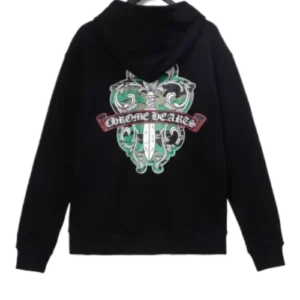 Chrome Hearts Green Sword Sanskrit Zip-up Hoodie