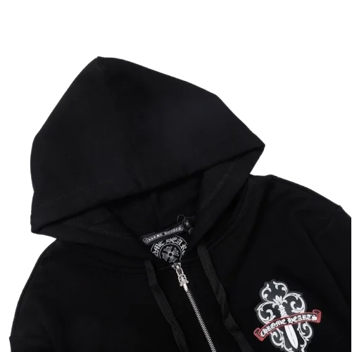 Chrome Hearts Green Sword Sanskrit Zip-up Hoodie view 3