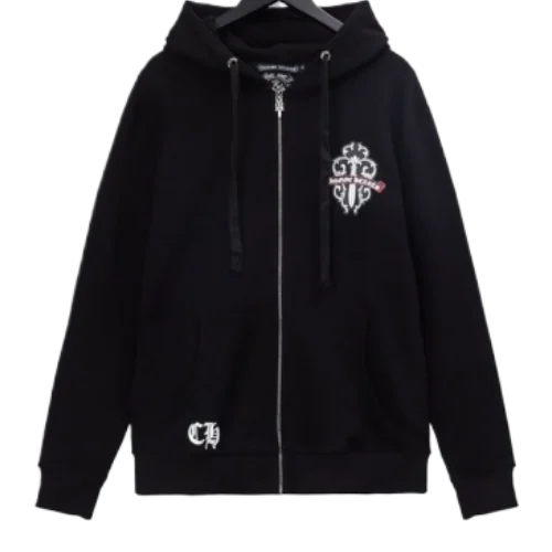 Chrome Hearts Green Sword Sanskrit Zip-up Hoodie view 2