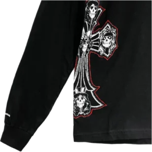 Chrome Hearts Gun N' Roses Black Cross Embroidery Logo Long Sleeve Tee view 4