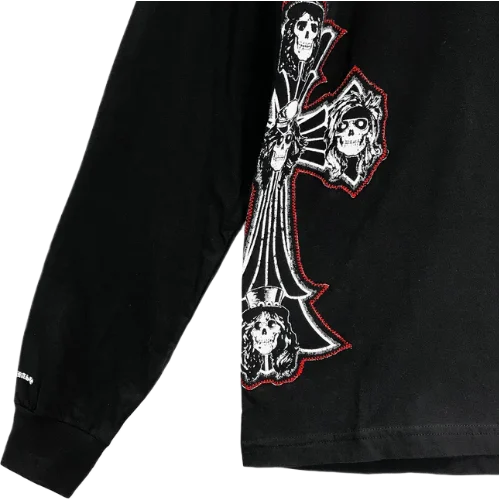 Chrome Hearts Gun N' Roses Black Cross Embroidery Logo Long Sleeve Tee view 4