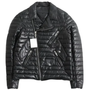Chrome Hearts Leather Double Riders Down Jacket