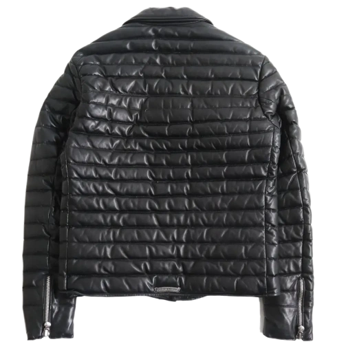Chrome Hearts Leather Double Riders Down Jacket view 2