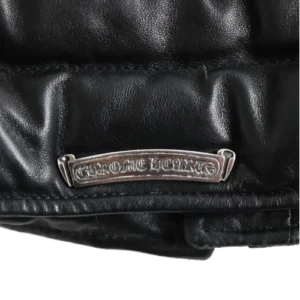 Chrome Hearts Leather Double Riders Down Jacket view 3