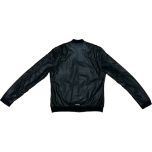 Chrome Hearts Leather Bomber Jacket Black view 2