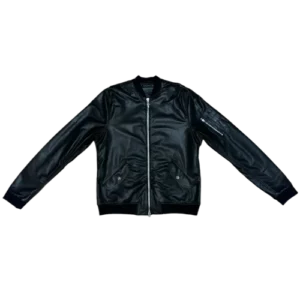 Chrome Hearts Leather Bomber Jacket Black