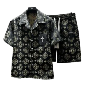 Chrome Hearts Leather Pocket Black Shirt with Short