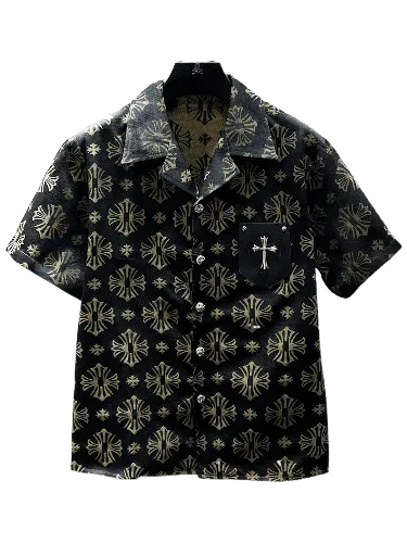 Chrome Hearts Leather Pocket Black Shirt with Short view 2