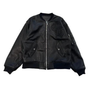 Chrome Hearts Ch Patch Leather Blouson Jacket Black