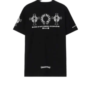 Chrome Hearts Black Cross Horseshoe Logo T Shirt