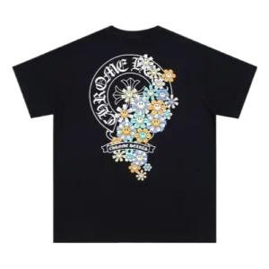 Chrome Hearts Logo and Flower Themed T-Shirt