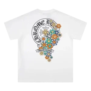 Chrome Hearts Logo and Flower Themed T-Shirt