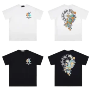 Chrome Hearts Logo and Flower Themed T-Shirt view 3