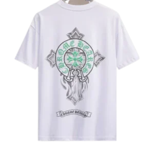 Modern 3D Chrome Hearts Logo White T-Shirt