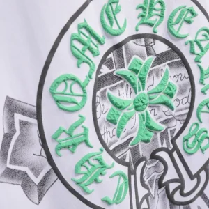 Modern 3D Chrome Hearts Logo White T-Shirt view 3
