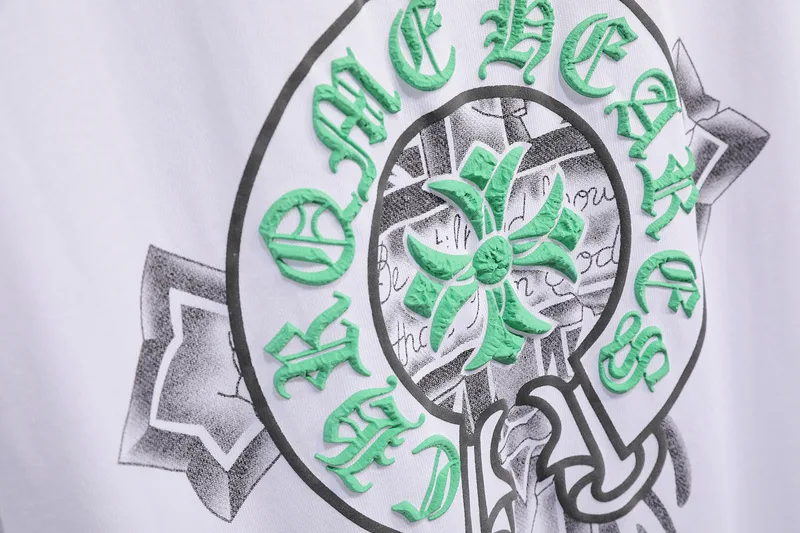 Modern 3D Chrome Hearts Logo White T-Shirt view 3