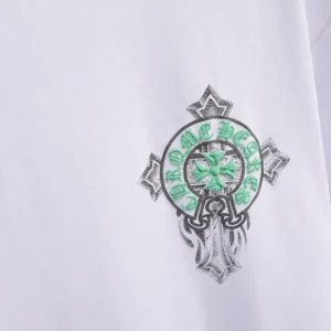 Modern 3D Chrome Hearts Logo White T-Shirt view 4