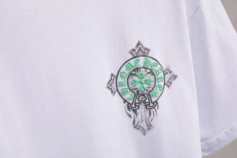 Modern 3D Chrome Hearts Logo White T-Shirt view 4