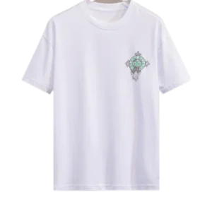 Modern 3D Chrome Hearts Logo White T-Shirt view 2