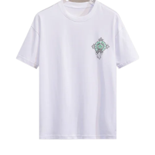Modern 3D Chrome Hearts Logo White T-Shirt view 2