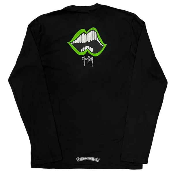Chrome Hearts Matty Boy Green Chomper Long Sleeve Tee Black