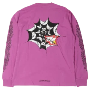 Chrome Hearts Matty Boy Purple Spider Web Long Sleeve Tee