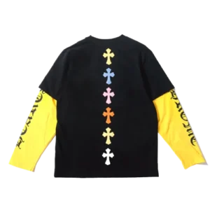 Vibrant Leather Cross Chrome Hearts Long-Sleeve T-Shirt