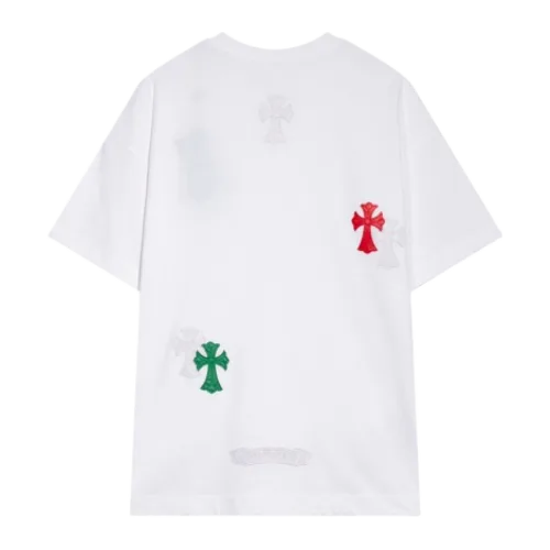 Chrome Hearts Multicolor leather Cross Short Sleeved T-Shirt